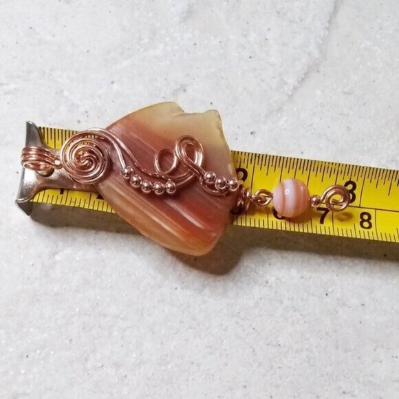 Rustic yet Elegant Contrasting Elements! Tough Banded Agate - Sleek Copper Wrap - Picture 8 of 16